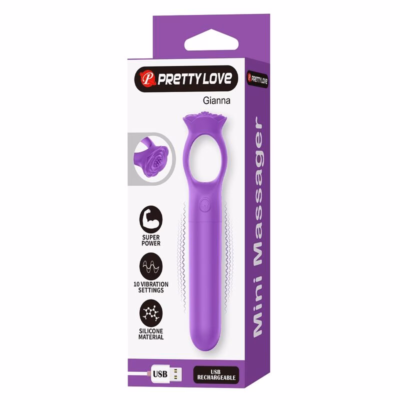 PRETTY LOVE - GIANA MINI MASAJEADOR VIBRADOR RECARGABLE MORADO - Imagen 3
