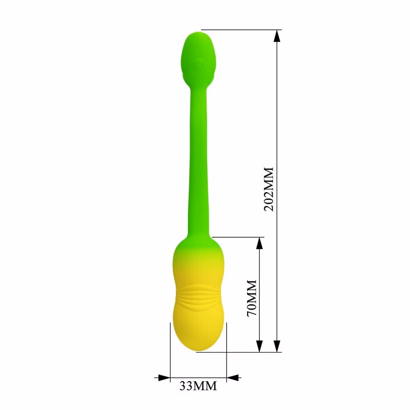 PRETTY LOVE - HUEVO VIBRADOR PULSEN CONTROL APP 12 FUNCIONES RECARGABLE USB VERDE-AMARILLO - Imagen 8