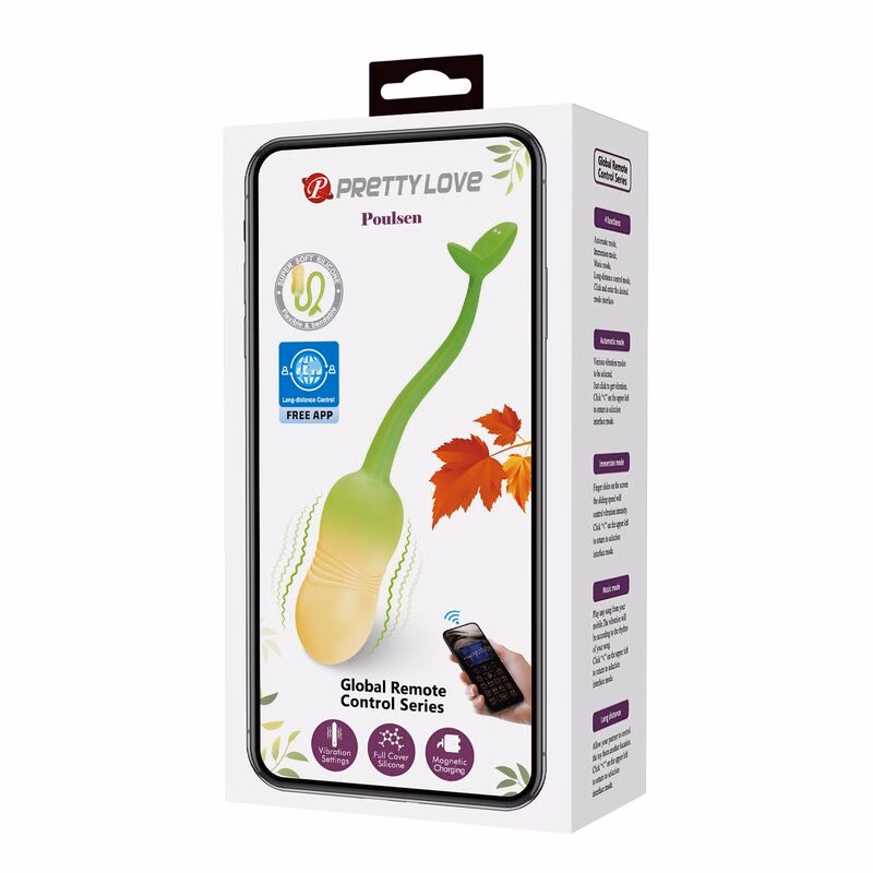 PRETTY LOVE - HUEVO VIBRADOR PULSEN CONTROL APP 12 FUNCIONES RECARGABLE USB VERDE-AMARILLO - Imagen 20