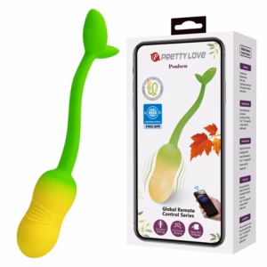 PRETTY LOVE - HUEVO VIBRADOR PULSEN CONTROL APP 12 FUNCIONES RECARGABLE USB VERDE-AMARILLO