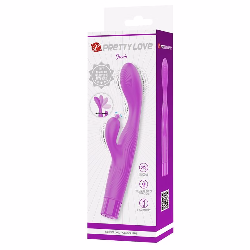 PRETTY LOVE - JENE VIBRADOR DOBLE ESTIMULACIÓN PARA PUNTO G Y CLÍTORIS MORADO - Imagen 3