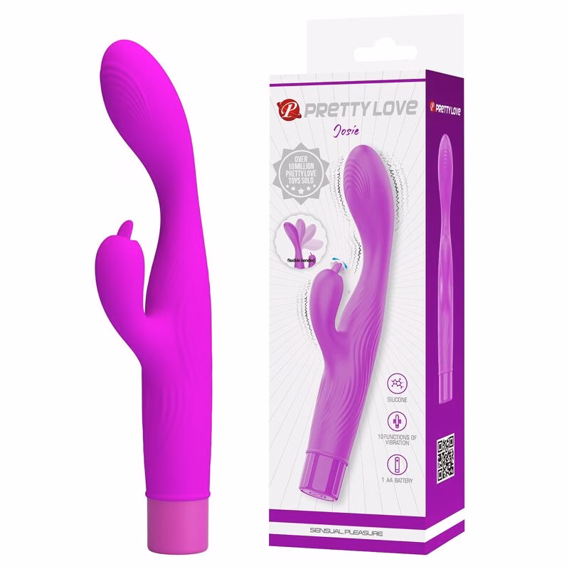 PRETTY LOVE - JENE VIBRADOR DOBLE ESTIMULACIÓN PARA PUNTO G Y CLÍTORIS MORADO