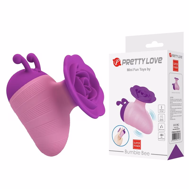 PRETTY LOVE - LITTLE BEE ESTIMULADOR DE CLÍTORIS 7 MODOS RECARGABLE MORADO-ROSA - Imagen 11