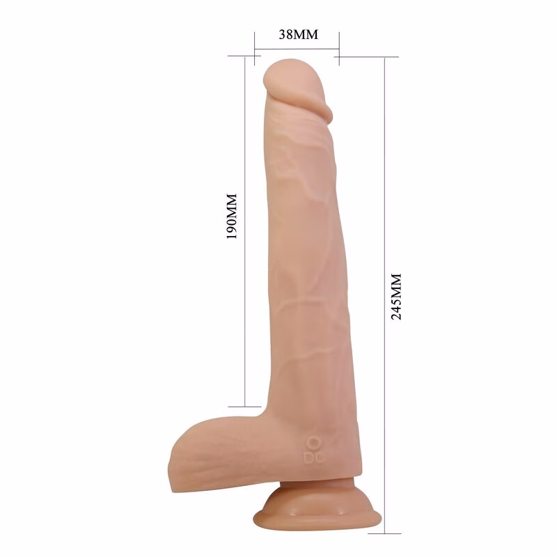 PRETTY LOVE - NOLAN DILDO VIBRADOR CON EMPUJE Y ROTACIÓN CONTROL REMOTO 24,5 CM Ø 5 CM COLOR NATURAL - Imagen 6