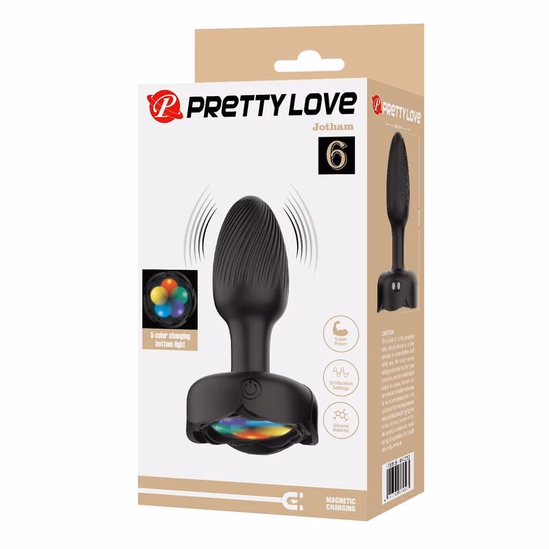 PRETTY LOVE - PLUG ANAL VIBRADOR 10 MODOS RECARGABLE NEGRO - Imagen 3