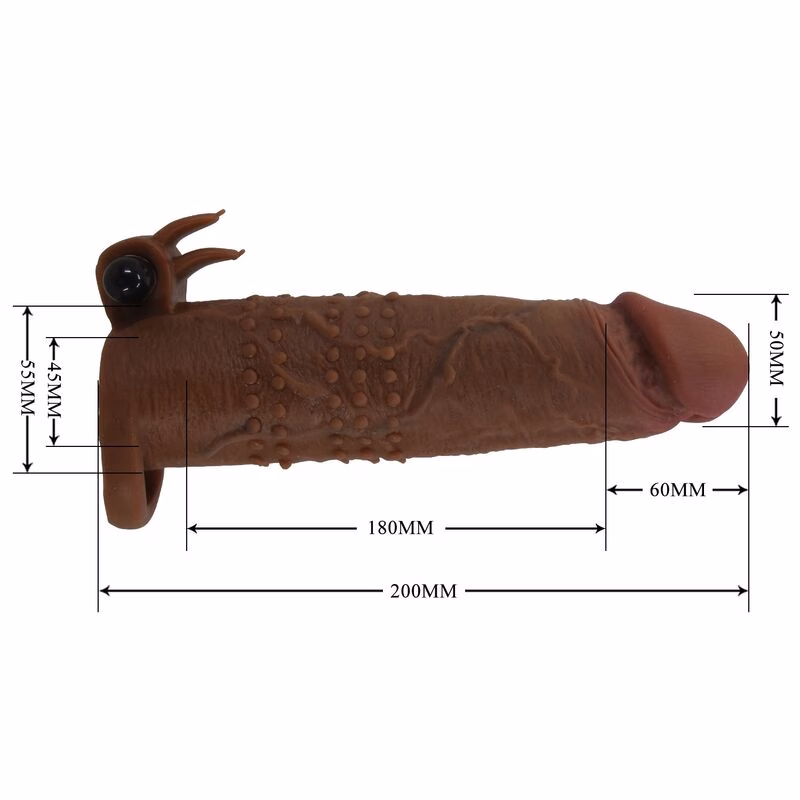 PRETTY LOVE - QUILLON FUNDA PARA PENE VIBRADORA 20 CM Ø 4 CM COLOR MARRÓN - Imagen 8