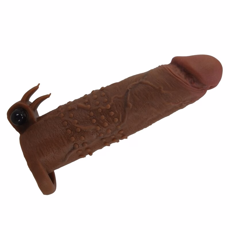 PRETTY LOVE - QUILLON FUNDA PARA PENE VIBRADORA 20 CM Ø 4 CM COLOR MARRÓN - Imagen 4