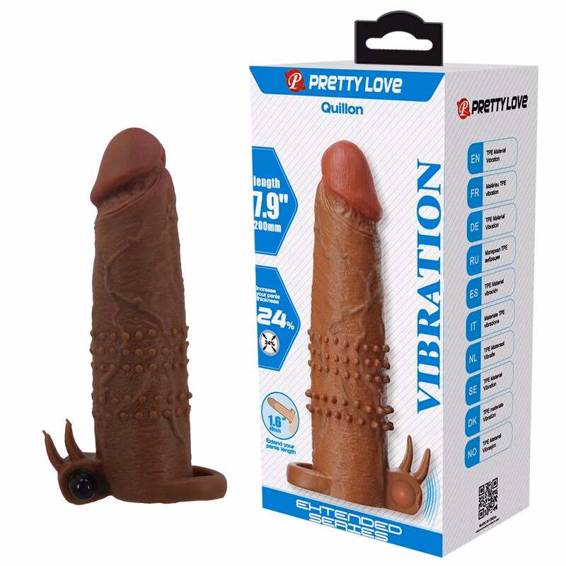 PRETTY LOVE - QUILLON FUNDA PARA PENE VIBRADORA 20 CM Ø 4 CM COLOR MARRÓN