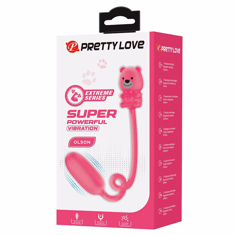 PRETTY LOVE - OLSON HUEVO VIBRADOR CON MANDO POR CABLE RECARGABLE ROSA - Imagen 3