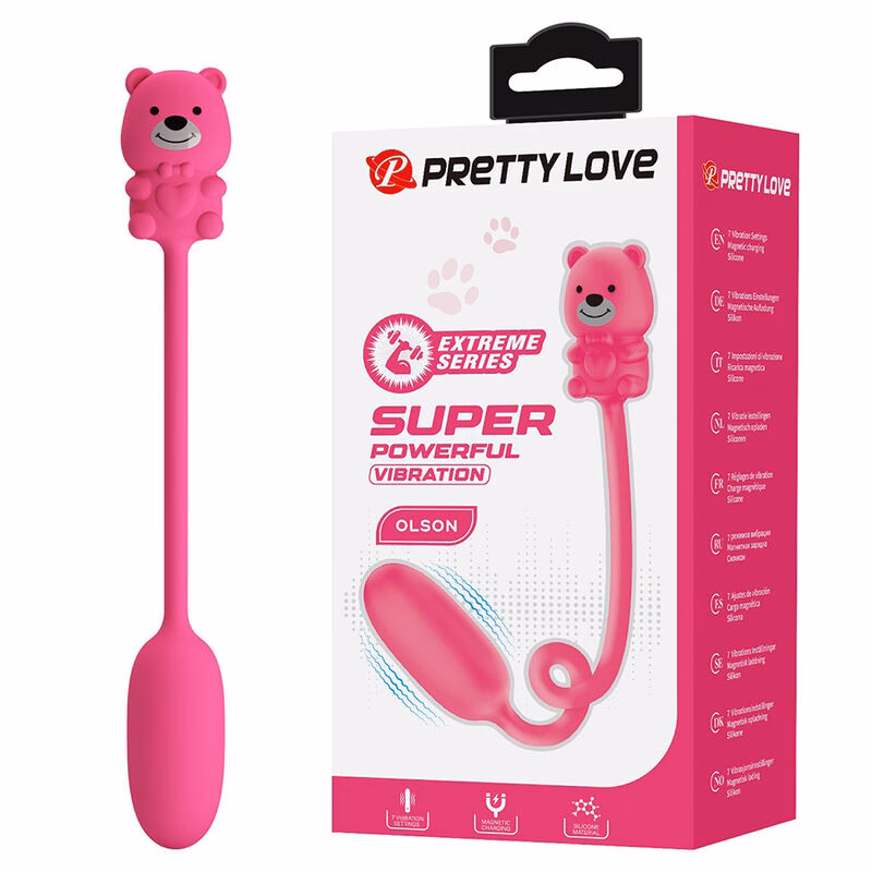 PRETTY LOVE - OLSON HUEVO VIBRADOR CON MANDO POR CABLE RECARGABLE ROSA