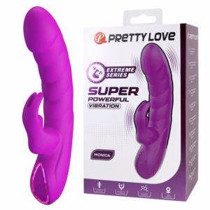PRETTY LOVE - MONICA VIBRADOR DOBLE ESTIMULACIÓN PARA PUNTO G Y CLÍTORIS RECARGABLE MORADO