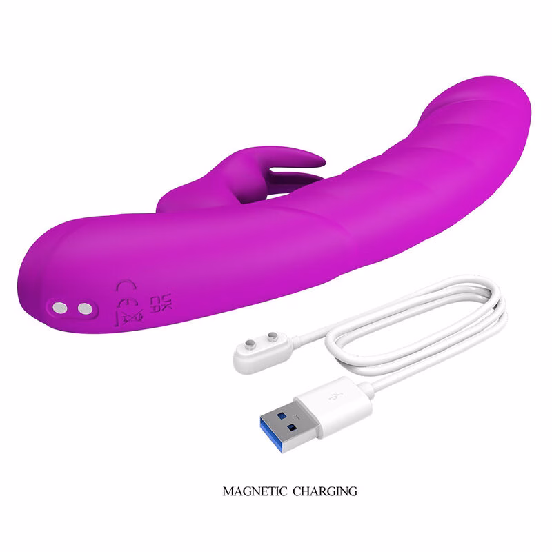 PRETTY LOVE - MONICA VIBRADOR DOBLE ESTIMULACIÓN PARA PUNTO G Y CLÍTORIS RECARGABLE MORADO - Imagen 9