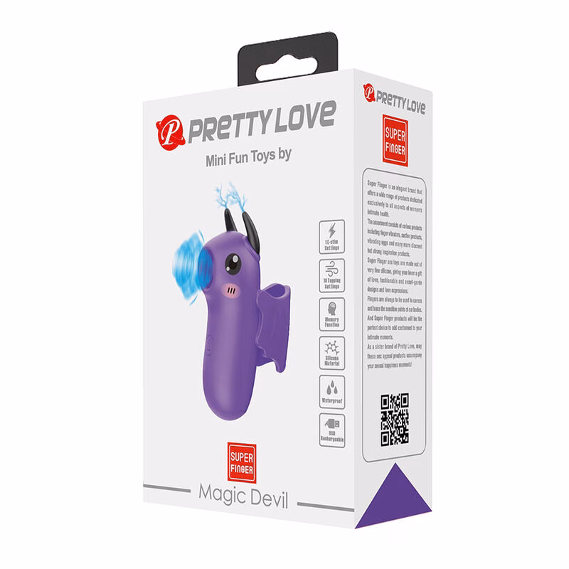 PRETTY LOVE - MAGIC DEVIL ESTIMULADOR DE DEDO RECARGABLE MORADO - Imagen 2