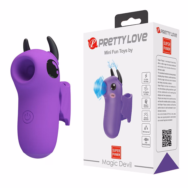 PRETTY LOVE - MAGIC DEVIL ESTIMULADOR DE DEDO RECARGABLE MORADO - Imagen 9