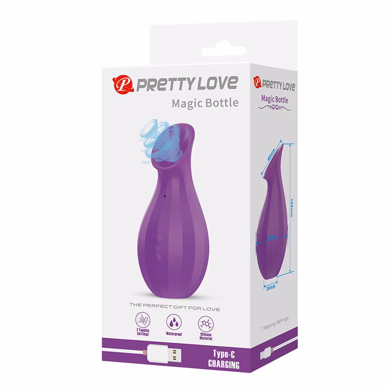 PRETTY LOVE - MAGIC BOTTLE SUCCIONADOR DE CLÍTORIS RECARGABLE MORADO - Imagen 3