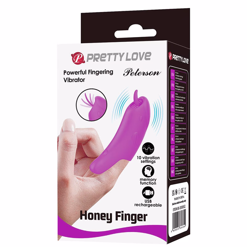 PRETTY LOVE - PETERSON HONEY FINGER VIBRADOR DE DEDO RECARGABLE MORADO - Imagen 3