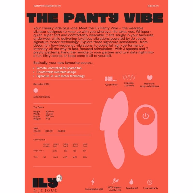 JE JOUE - ILY PANTY VIBE VIBRADOR ÍNTIMO CON CONTROL REMOTO - Imagen 15