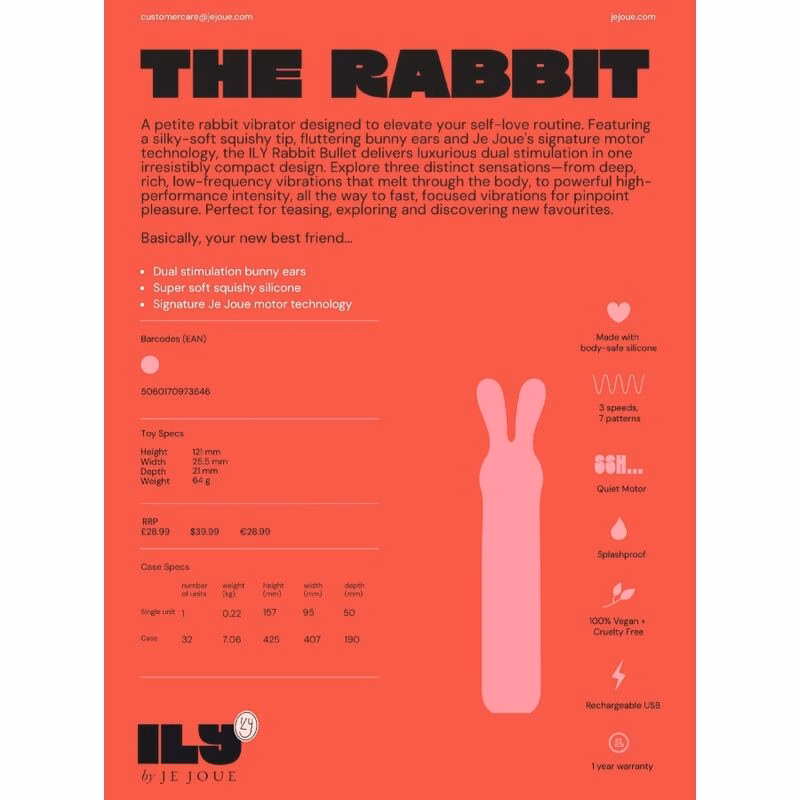 JE JOUE - ILY RABBIT BULLET VIBRADOR ÍNTIMO RECARGABLE - Imagen 11