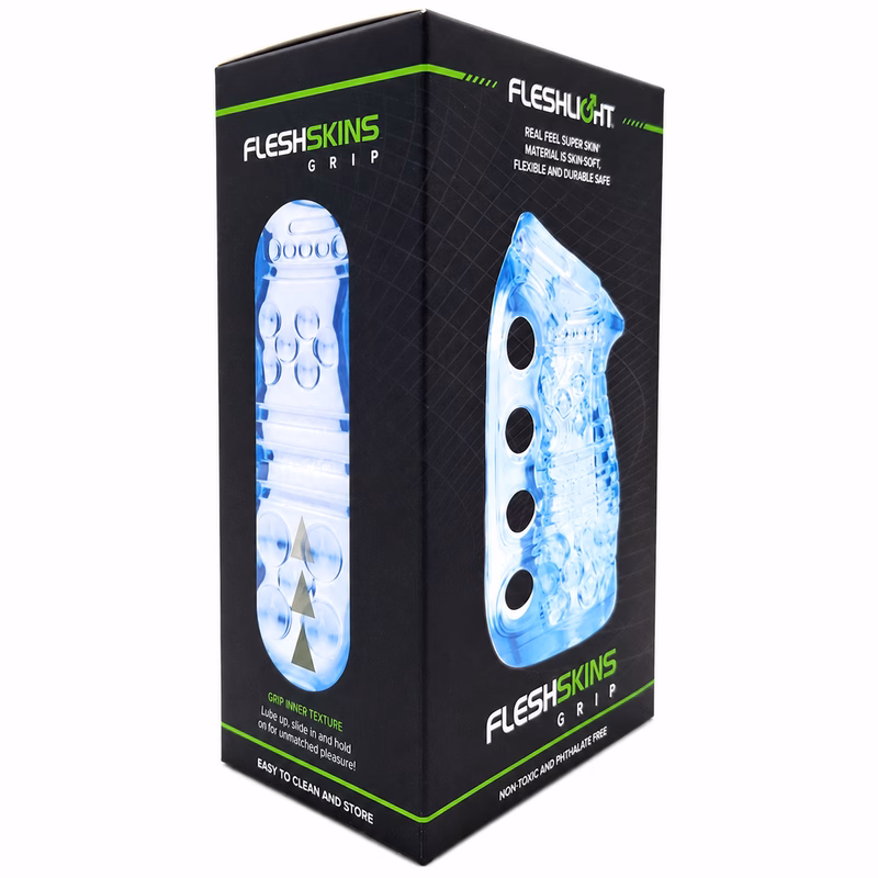 FLESHLIGHT FLESHSKINS GRIP BLUE ICE MASTURBADOR MANUAL AZUL - Imagen 4