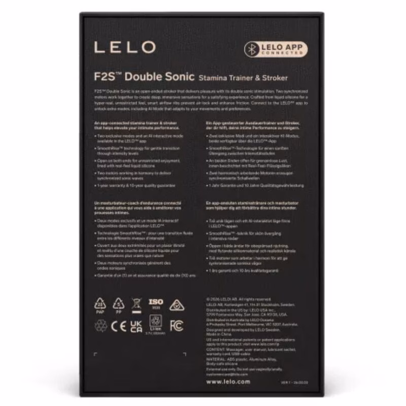 LELO - F2S DOUBLE SONIC MASTURBADOR MASCULINO CON DOBLE ESTIMULACIÓN SÓNICA VERDE AZULADO - Imagen 5