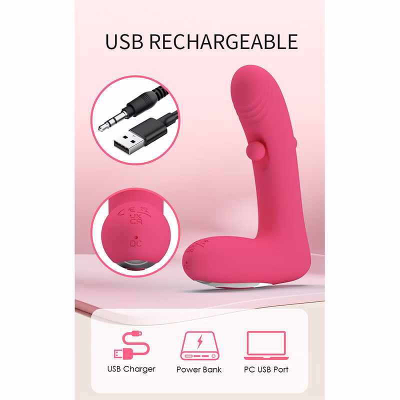 PRETTY LOVE - DUDEN VIBRADOR DE SILICONA RECARGABLE 12 MODOS DE VIBRACIÓN Y 3 MODOS DE BALANCEO ROSA - Imagen 7