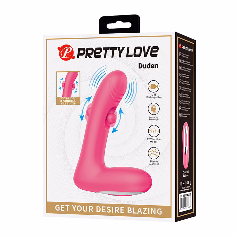 PRETTY LOVE - DUDEN VIBRADOR DE SILICONA RECARGABLE 12 MODOS DE VIBRACIÓN Y 3 MODOS DE BALANCEO ROSA - Imagen 18