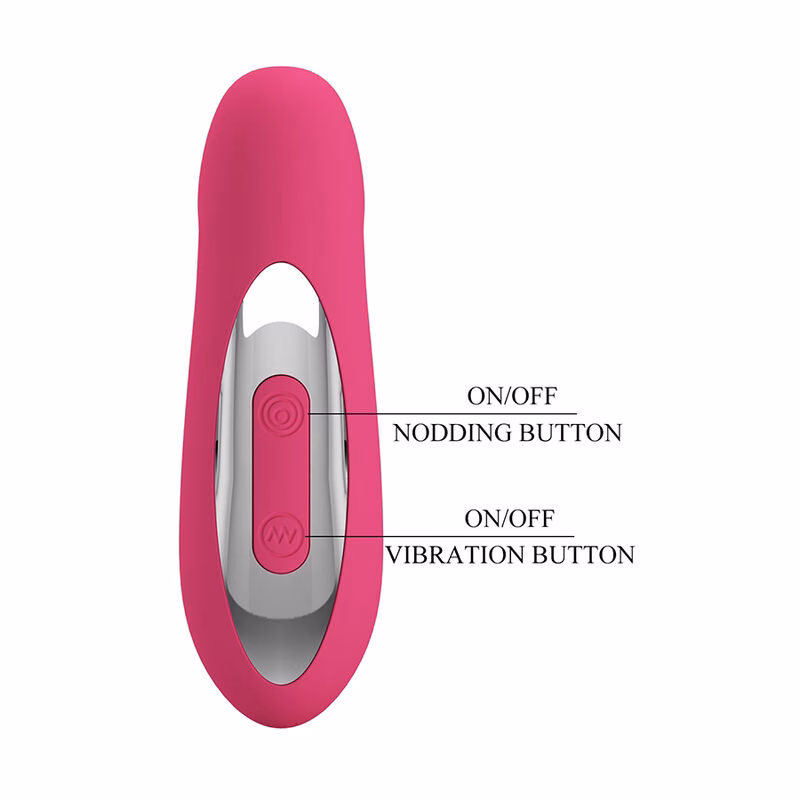 PRETTY LOVE - DUDEN VIBRADOR DE SILICONA RECARGABLE 12 MODOS DE VIBRACIÓN Y 3 MODOS DE BALANCEO ROSA - Imagen 5