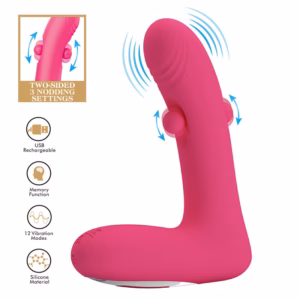 PRETTY LOVE - DUDEN VIBRADOR DE SILICONA RECARGABLE 12 MODOS DE VIBRACIÓN Y 3 MODOS DE BALANCEO ROSA