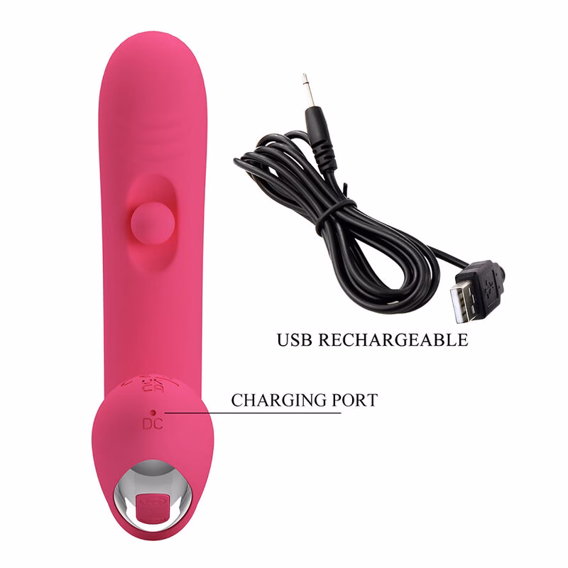 PRETTY LOVE - DUDEN VIBRADOR DE SILICONA RECARGABLE 12 MODOS DE VIBRACIÓN Y 3 MODOS DE BALANCEO ROSA - Imagen 6