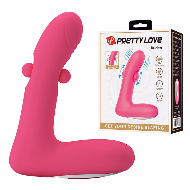 PRETTY LOVE - DUDEN VIBRADOR DE SILICONA RECARGABLE 12 MODOS DE VIBRACIÓN Y 3 MODOS DE BALANCEO ROSA - Imagen 16