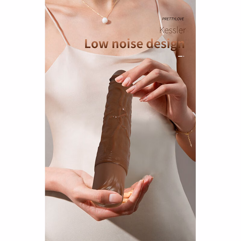 PRETTY LOVE - KESSLER DILDO VIBRADOR REALISTA 10 MODOS DE VIBRACIÓN Y 10 DE EMPUJE 22 CM MARRÓN - Imagen 9