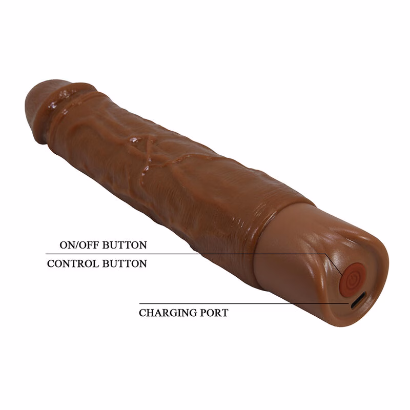PRETTY LOVE - KESSLER DILDO VIBRADOR REALISTA 10 MODOS DE VIBRACIÓN Y 10 DE EMPUJE 22 CM MARRÓN - Imagen 12