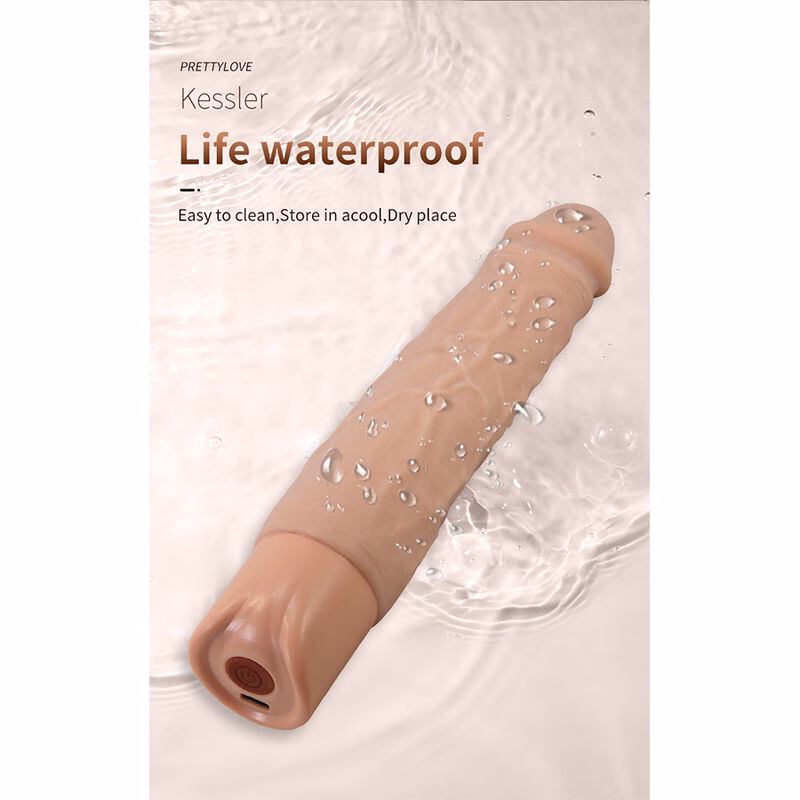 PRETTY LOVE - KESSLER DILDO VIBRADOR REALISTA 10 MODOS DE VIBRACIÓN Y 10 DE EMPUJE 22 CM NATURAL - Imagen 10