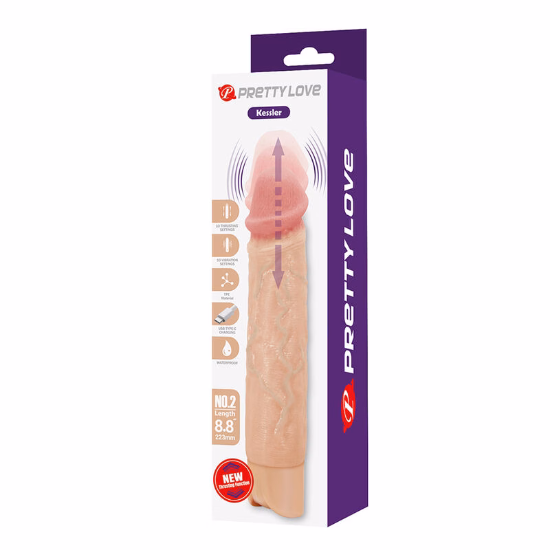 PRETTY LOVE - KESSLER DILDO VIBRADOR REALISTA 10 MODOS DE VIBRACIÓN Y 10 DE EMPUJE 22 CM NATURAL - Imagen 13