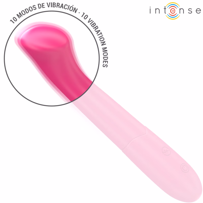 INTENSE - PATY VIBRADOR 19 CM FLEXIBLE 10 VIBRACIONES MODELO 2 ROSA - Imagen 4