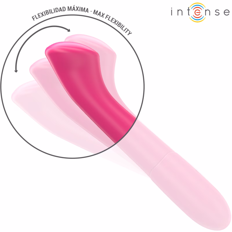 INTENSE - PATY VIBRADOR 19 CM FLEXIBLE 10 VIBRACIONES MODELO 2 ROSA - Imagen 5