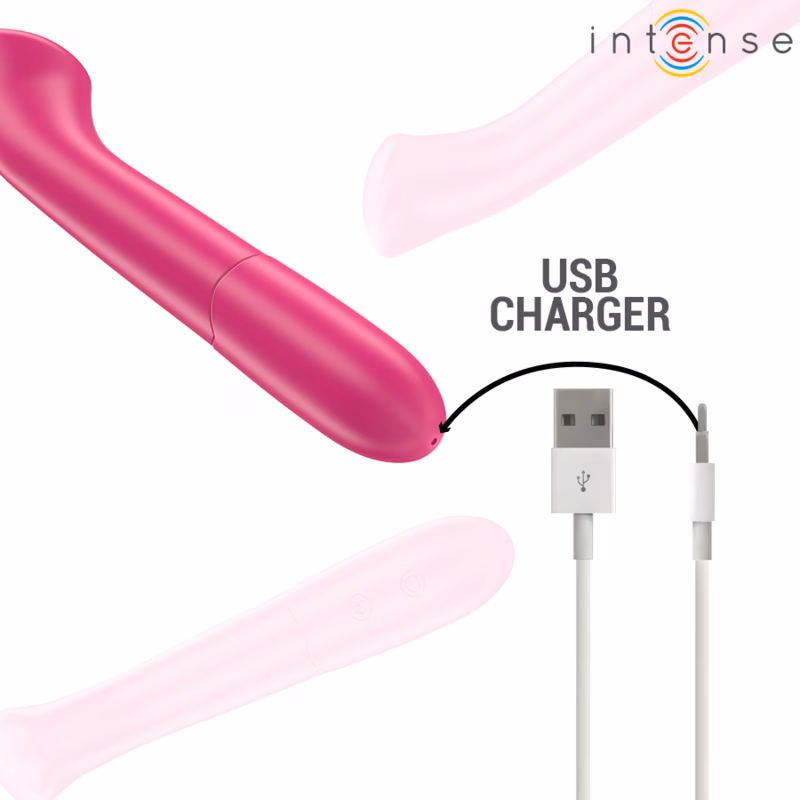INTENSE - PATY VIBRADOR 19 CM FLEXIBLE 10 VIBRACIONES MODELO 2 ROSA - Imagen 6
