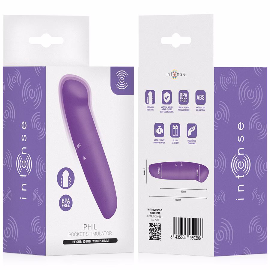 INTENSE - PHIL VIBRADOR PUNTO G LILA 13 CM - Imagen 6