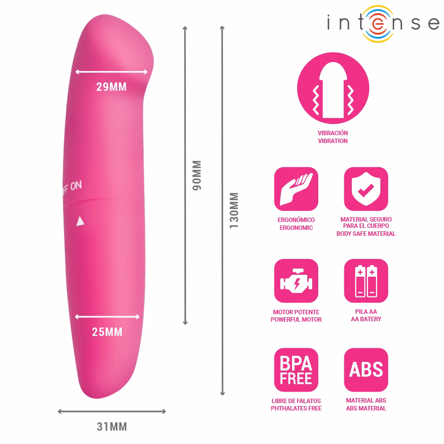 INTENSE - PHIL VIBRADOR PUNTO G ROSA 13 CM - Imagen 3