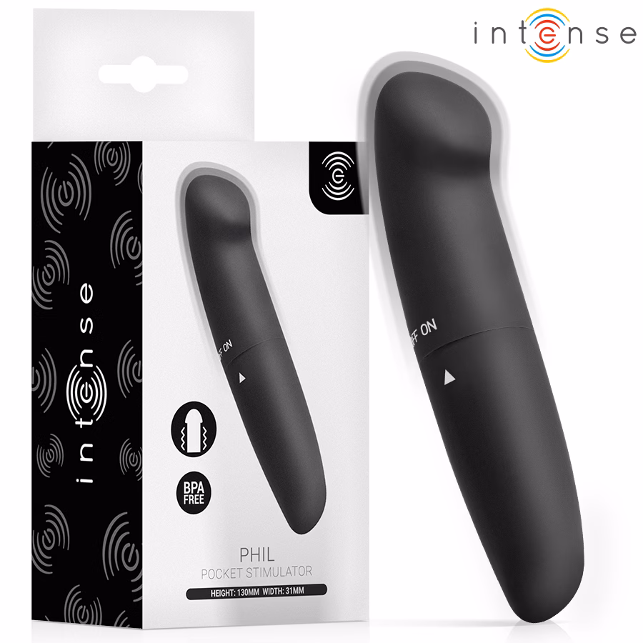 INTENSE - PHIL VIBRADOR PUNTO G NEGRO 13 CM