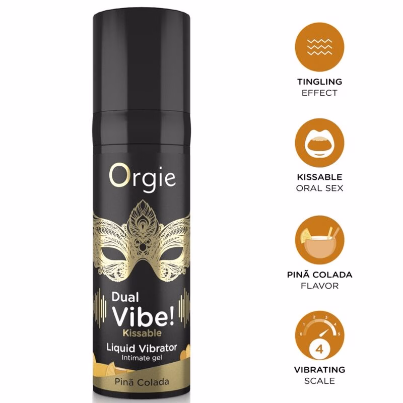 ORGIE - DUAL VIBE! PIÑA COLADA GEL ÍNTIMO BESABLE EFECTO VIBRANTE 15 ML