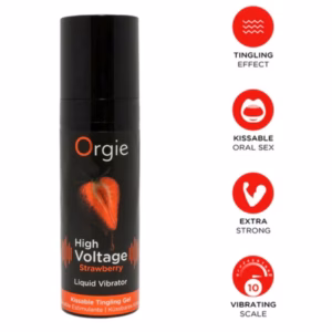 ORGIE - HIGH VOLTAGE STRAWBERRY GEL ÍNTIMO BESABLE EFECTO VIBRANTE EXTRA FUERTE 15 ML