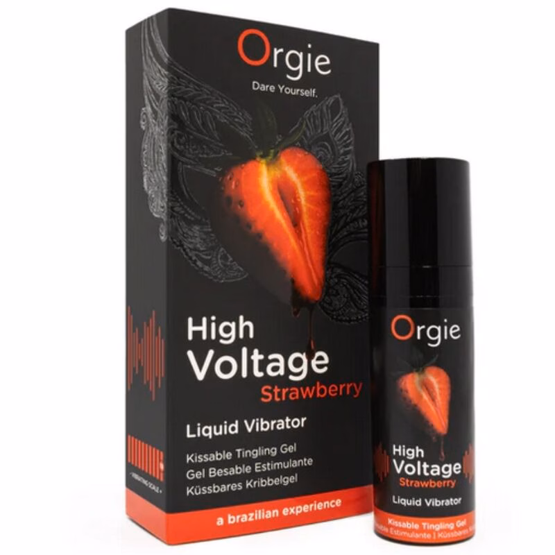 ORGIE - HIGH VOLTAGE STRAWBERRY GEL ÍNTIMO BESABLE EFECTO VIBRANTE EXTRA FUERTE 15 ML - Imagen 2
