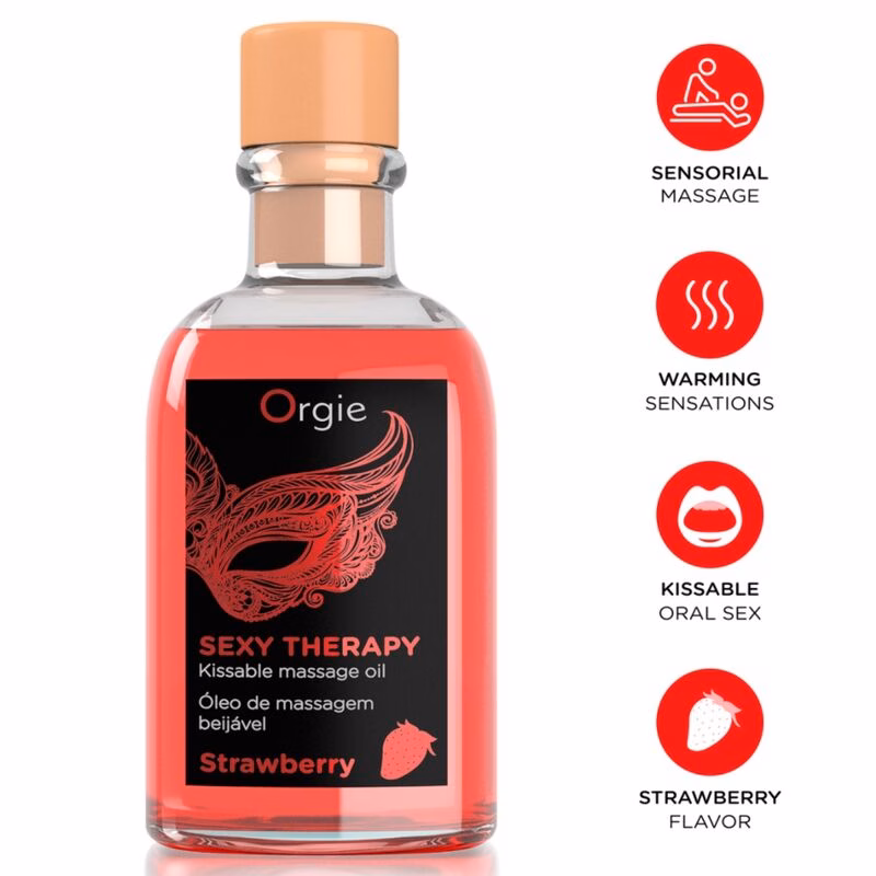 ORGIE - LIPS ACEITE DE MASAJE BESABLE FRESA 100 ML