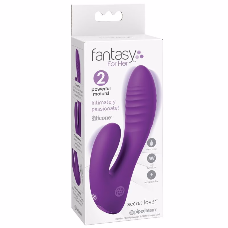 FANTASY FOR HER - SECRET LOVER VIBRADOR DOBLE PUNTO G Y CLÍTORIS RECARGABLE MORADO - Imagen 3