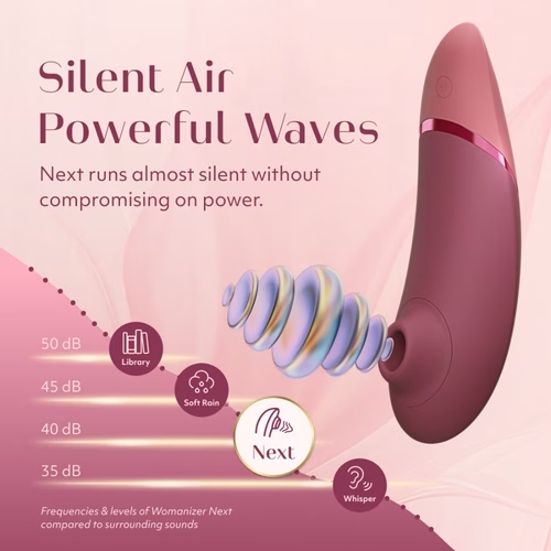 WOMANIZER - NEXT ESTIMULADOR DE CLÍTORIS POR SUCCIÓN 14 NIVELES ROSA EMPOLVADO - Imagen 7