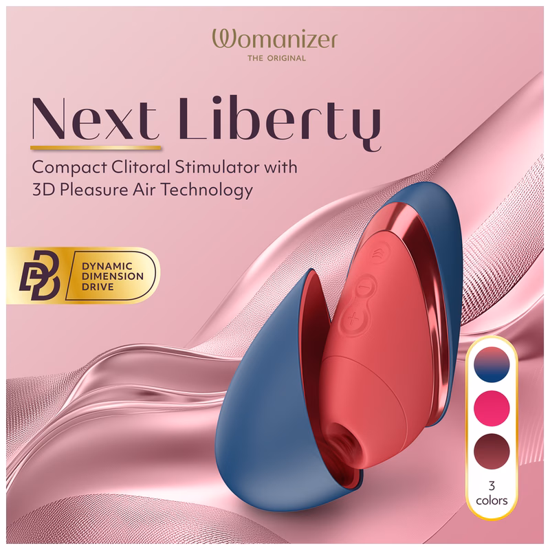 WOMANIZER - NEXT LIBERTY ESTIMULADOR DE CLÍTORIS 3D PLEASURE AIR AZUL/ROJO - Imagen 4