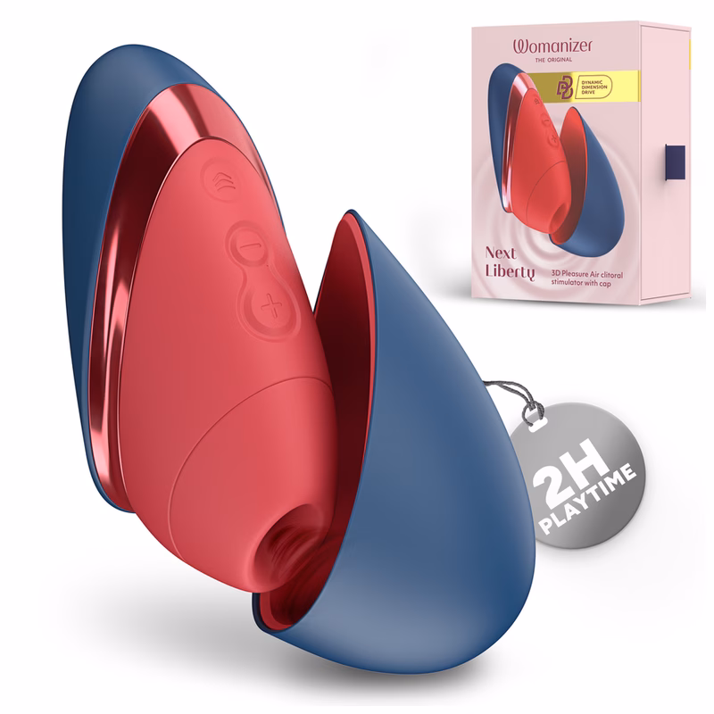 WOMANIZER - NEXT LIBERTY ESTIMULADOR DE CLÍTORIS 3D PLEASURE AIR AZUL/ROJO