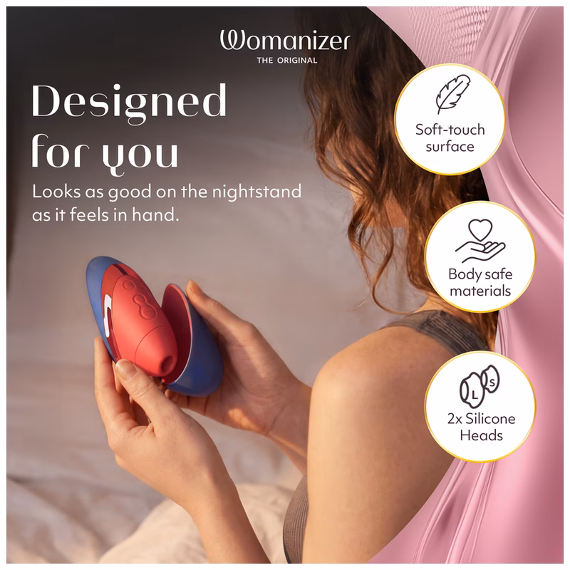 WOMANIZER - NEXT LIBERTY ESTIMULADOR DE CLÍTORIS 3D PLEASURE AIR AZUL/ROJO - Imagen 6