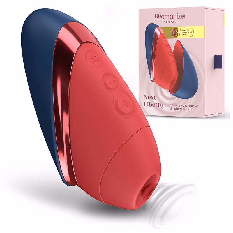 WOMANIZER - NEXT LIBERTY ESTIMULADOR DE CLÍTORIS 3D PLEASURE AIR AZUL/ROJO - Imagen 3
